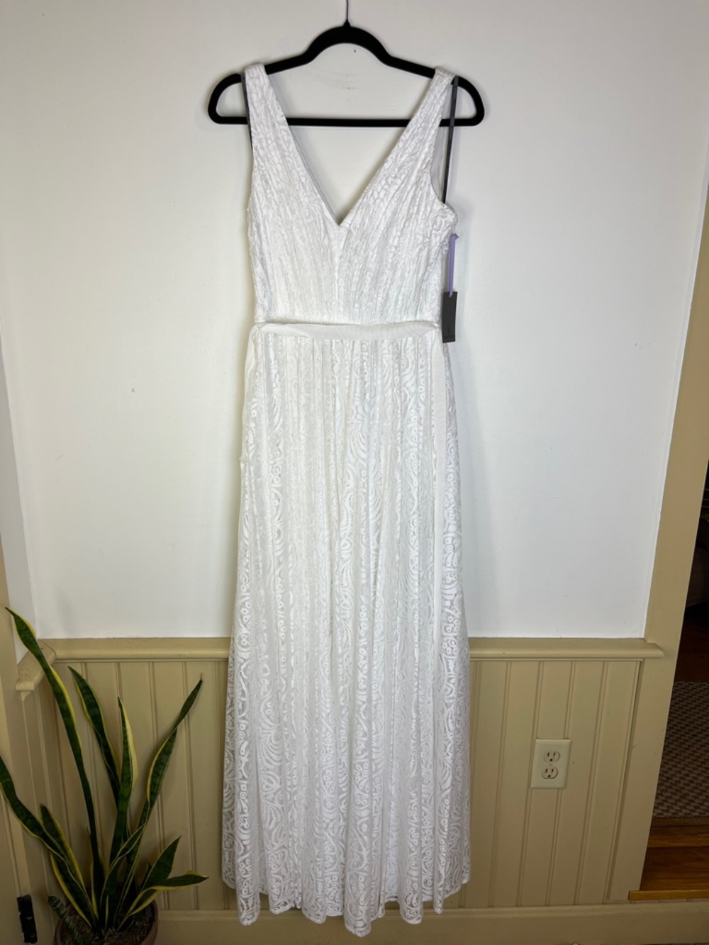 Vera Wang NWT White Lace Maxi Dress Sz 2 Bridal Destination Wedding Elopement - Picture 8 of 15